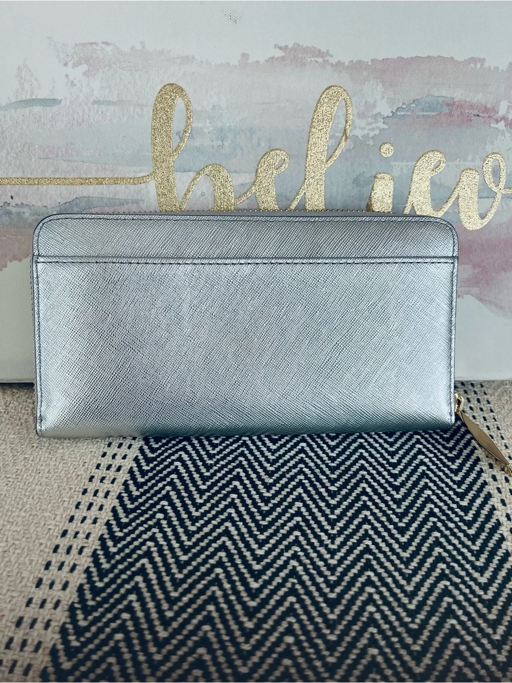 Kate Spade New York Silver Metallic Wallet